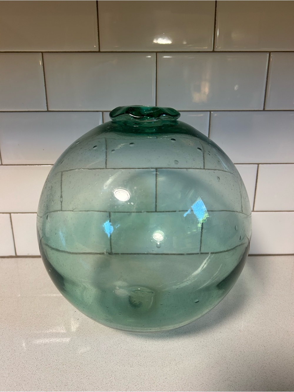 Large Sea Glass Fishing Float Globe
